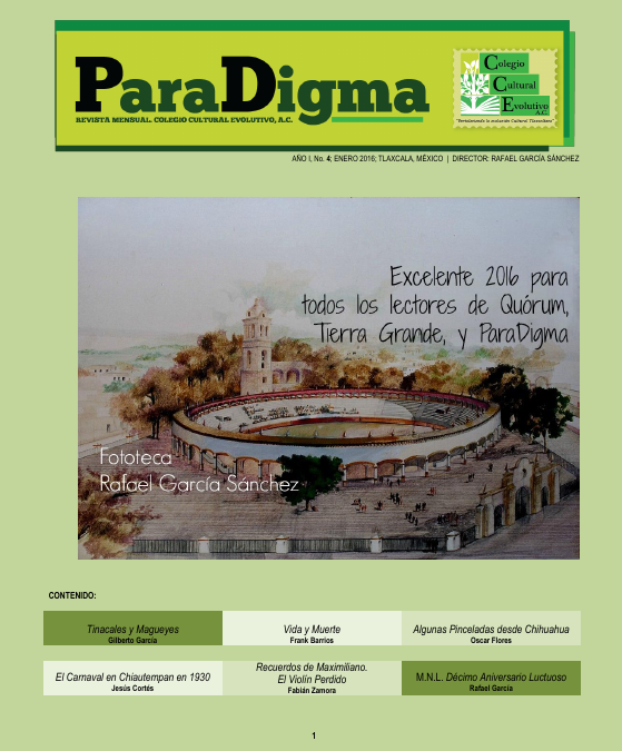 ParaDigma, Año 1, No. 4. Revista mensual del Colegio Cultural Evolutivo