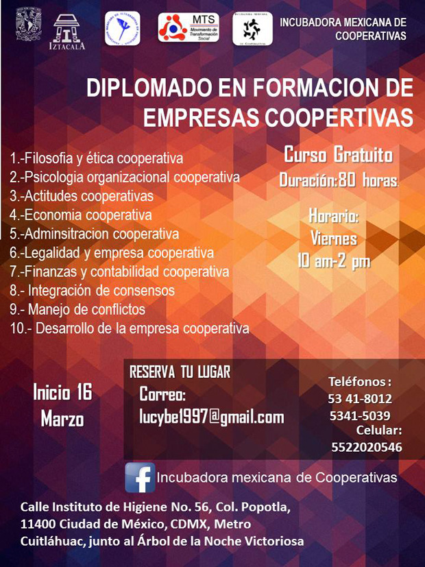 Diplomado en ‘Formación de empresas cooperativas’