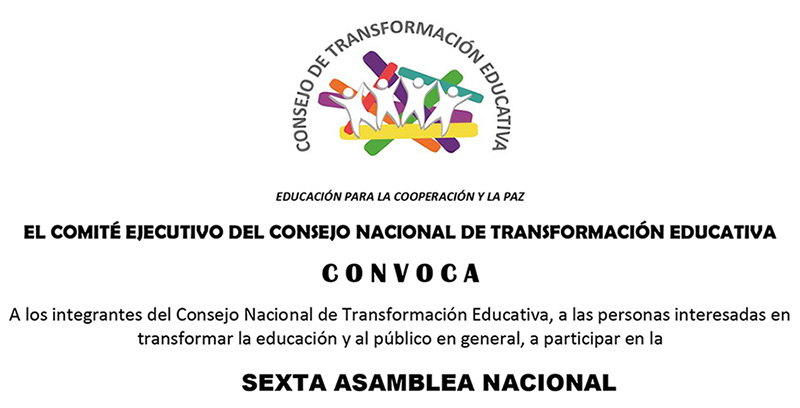 Convocatoria VI Asamblea General del Consejo de Transformación Educativa