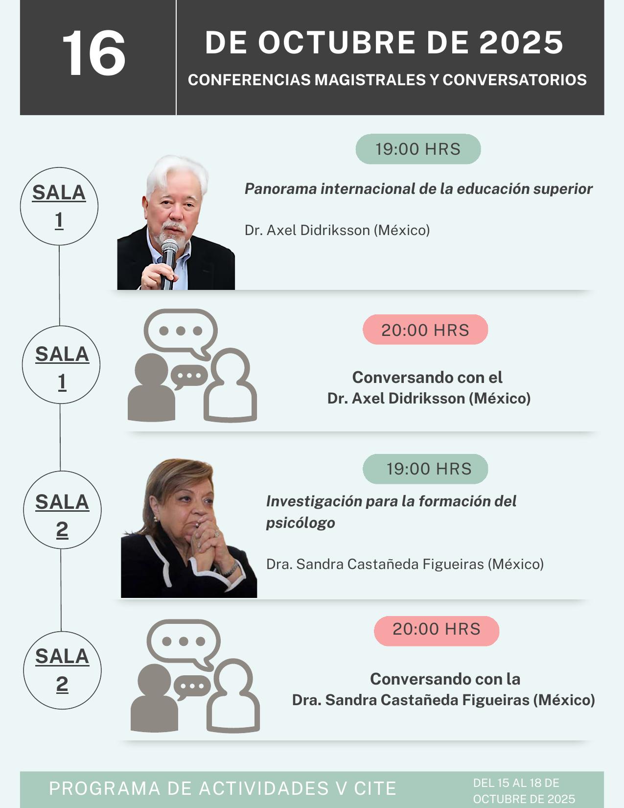 Conferencias magistrales y conversatorios