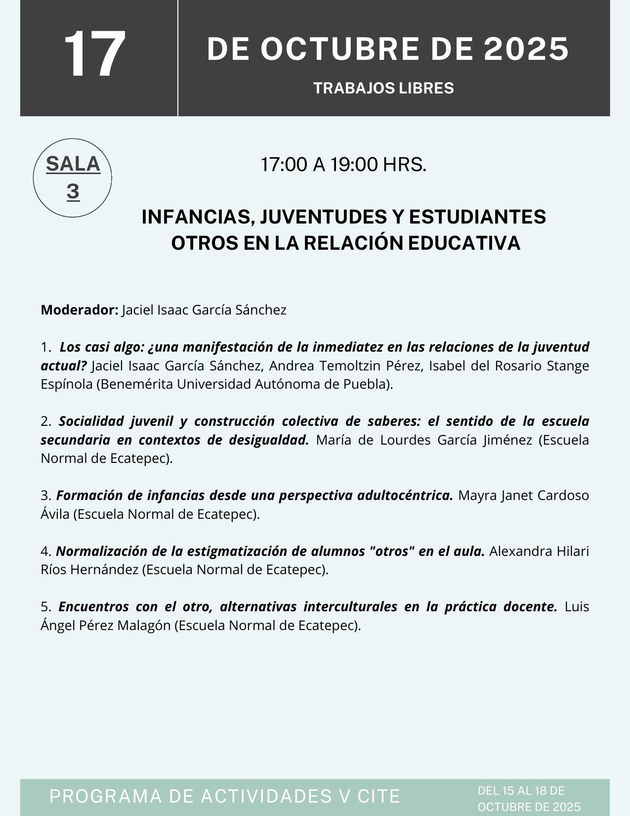 Infancias, juventudes y estudiantes otros en la relación educativa